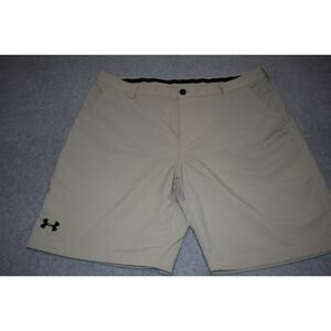 Under Armour Golf Gym Shorts Mens Size 38 Stretch With Pockets Performance Tan